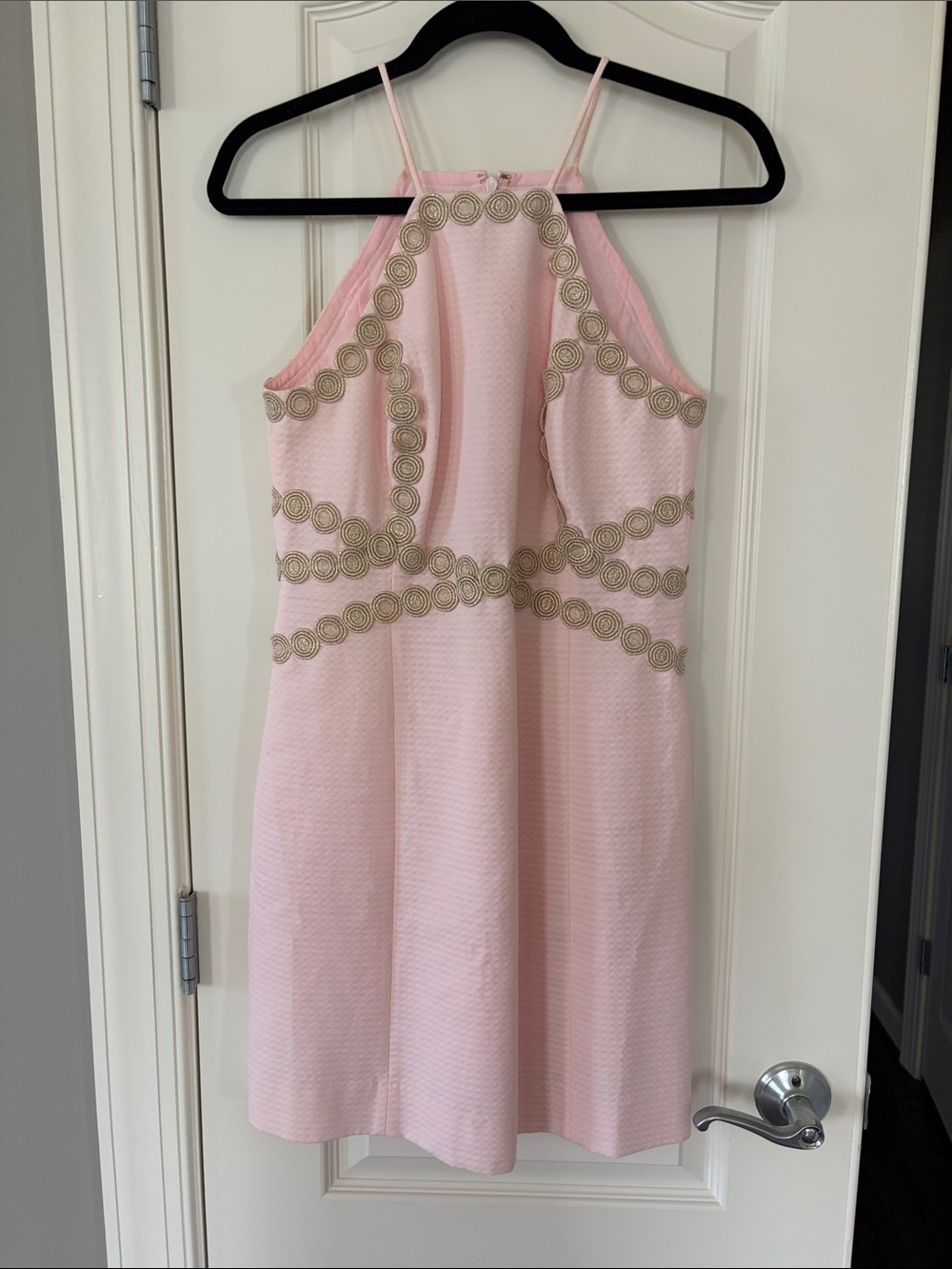Lilly Pulitzer Light Pink Dress with Gold Trim